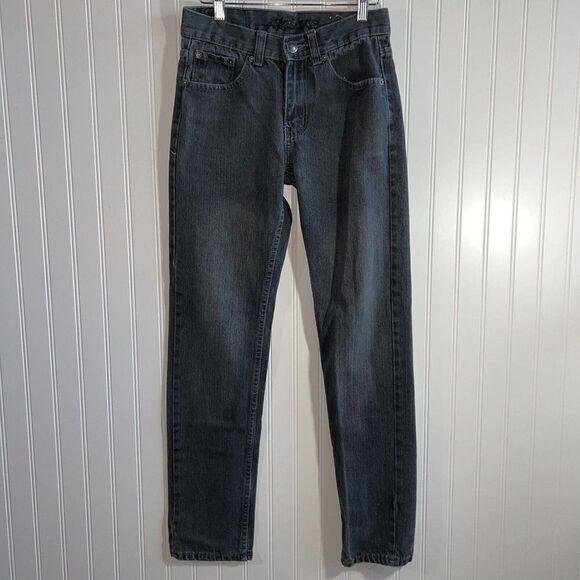 Akuma Men’s Blue Jeans Size 28 Inseam 31 Stretch Faded Black - Picture 2 of 9